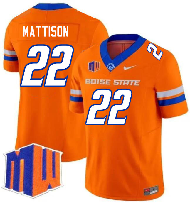 Alexander Mattison Jersey, Boise State Broncos #22 Alexander Mattison Football Jersey College Unifor